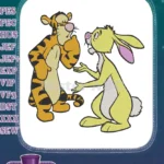 Tigger and Rabbit friendship Winnie Pooh embroidery designs - Instant Download