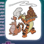 Winnie the Pooh Tigger Chef Roo baking muffins embroidery designs - Instant Download
