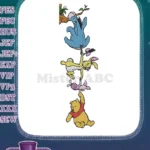 Winnie Pooh Piglet Rabbit Eeyore friends hanging adventure embroidery designs - Instant Download