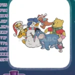 Winnie the Pooh and Friends Christmas Snowman embroidery designs - Instant Download