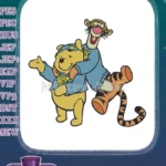 Winnie the Pooh and Tigger superhero flying embroidery designs - Instant Download