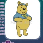 Winnie the Pooh Superhero Blue Mask Z Logo Embroidery Designs - Instant Download