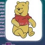 Happy Winnie the Pooh bear cartoon embroidery designs - Instant Download