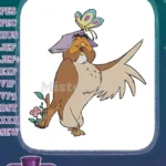 Happy Owl with Butterfly and Flower Woodland Embroidery Designs - Instant Download