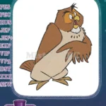 Funny Brown Cartoon Owl Embroidery Designs for Kids and Adults - Instant Download