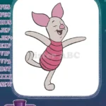 Winnie the Pooh Piglet joyful dancing character embroidery designs - Instant Download