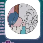 Snow White Sleepy dwarf looking at mirror embroidery designs - Instant Download