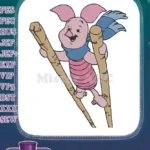 Winnie the Pooh Piglet Skiing Winter Fun Embroidery Designs - Instant Download