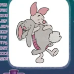 Cute Piglet and Eeyore hugging friendship embroidery designs - Instant Download