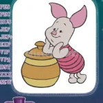 Cute Piglet with Honey Pot Winnie the Pooh embroidery designs - Instant Download