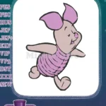 Happy Piglet jumping Winnie Pooh character embroidery designs - Instant Download