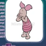 Adorable Piglet shy bashful pose Winnie Pooh embroidery designs - Instant Download