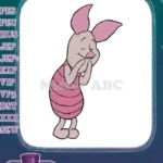 Adorable Piglet Winnie the Pooh character happy embroidery designs - Instant Download