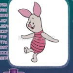 Happy Piglet Skipping Winnie the Pooh Character Embroidery Designs - Instant Download