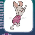 Happy Piglet Jumping Classic Cartoon Winnie Pooh Embroidery Designs - Instant Download