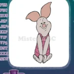 Adorable Piglet from Winnie the Pooh smiling embroidery designs - Instant Download