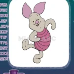 Happy Piglet cartoon character dancing Winnie the Pooh embroidery designs - Instant Download