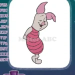 Winnie the Pooh's happy Piglet cartoon character embroidery designs - Instant Download