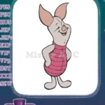 Winnie the Pooh's Piglet happy smiling character embroidery designs - Instant Download