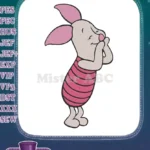 Sweet bashful Piglet Winnie the Pooh character embroidery designs - Instant Download