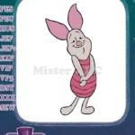 Cute smiling Piglet character from Winnie the Pooh embroidery designs - Instant Download