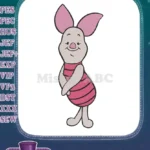 Adorable Piglet smiling in striped shirt Winnie Pooh embroidery designs - Instant Download