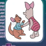 Winnie the Pooh Piglet and Roo holding hands embroidery designs - Instant Download