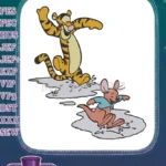 Winnie the Pooh Tigger Roo Splashing Puddle Playful Embroidery Designs - Instant Download