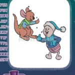 Happy Roo Piglet Winter Scarf Hat Character Embroidery Designs - Instant Download