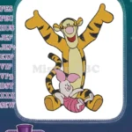 Happy Tigger and Piglet Disney Cartoon Character Embroidery Designs - Instant Download
