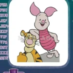 Happy Piglet and Tigger embroidery designs for kids and fans - Instant Download