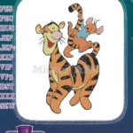 Tigger and Roo playful friends embroidery designs for kids - Instant Download