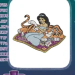 Princess Jasmine and Rajah Magic Carpet Adventure Embroidery Designs - Instant Download