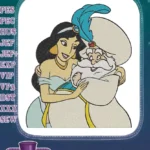 Princess Jasmine and Genie Hugging Friendship Embroidery Designs - Instant Download