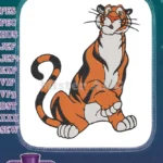 Friendly Orange Striped Tiger Cartoon Embroidery Designs - Instant Download