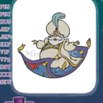 Whimsical Arabian Genie on Magic Carpet Embroidery Designs - Instant Download
