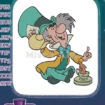 Mad Hatter Alice Wonderland Tea Party Whimsical Cartoon Embroidery Designs - Instant Download