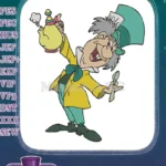 Mad Hatter Alice Wonderland tea party embroidery designs - Instant Download