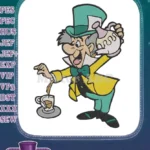 Whimsical Mad Hatter Pouring Tea Party Classic Embroidery Designs - Instant Download