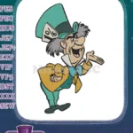 Mad Hatter Wonderland Character Whimsical Tea Party Embroidery Designs - Instant Download