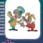 Mad Hatter and March Hare Tea Party embroidery designs - Instant Download