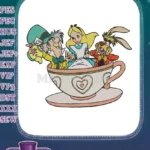 Alice in Wonderland Tea Party Characters embroidery designs - Instant Download