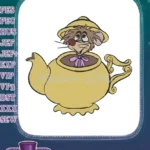 Whimsical Dormouse in Teapot Alice in Wonderland embroidery designs - Instant Download