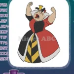 Angry Queen of Hearts Wonderland Disney cartoon character embroidery designs - Instant Download