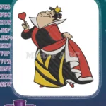 Queen of Hearts Alice in Wonderland embroidery designs with heart scepter - Instant Download