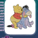 Winnie the Pooh and Eeyore Hugging Friends Embroidery Designs - Instant Download