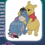 Winnie the Pooh and Eeyore Hugging Friends Embroidery Designs - Instant Download