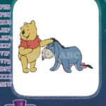 Winnie Pooh comforting Eeyore friendship classic embroidery designs - Instant Download