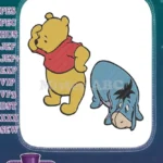 Thoughtful Winnie the Pooh and Sad Eeyore Embroidery Designs - Instant Download