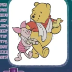Winnie the Pooh and Piglet Bath Time Fun embroidery designs - Instant Download